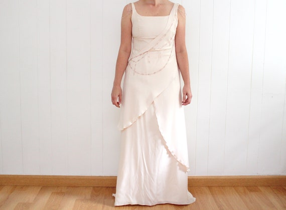 Vintage Wedding Dress, Pink Wedding Dress, Pale Pi