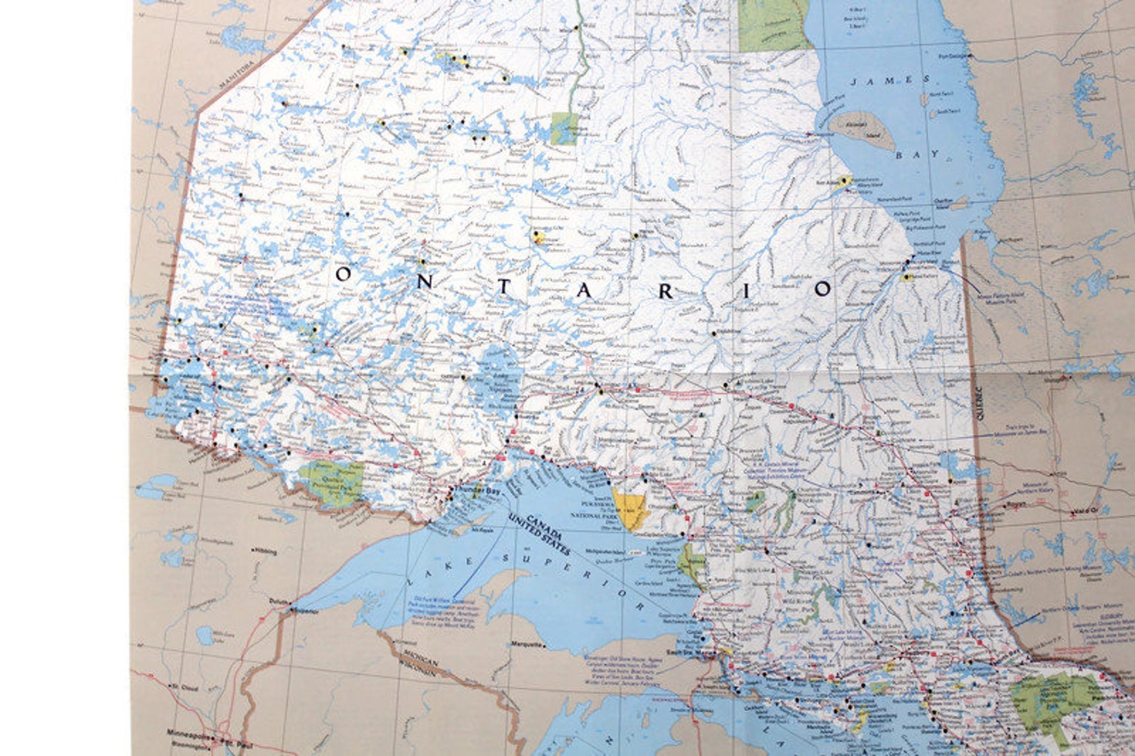 Wall Map of Ontario Canada by National Geographic Vintage - Etsy