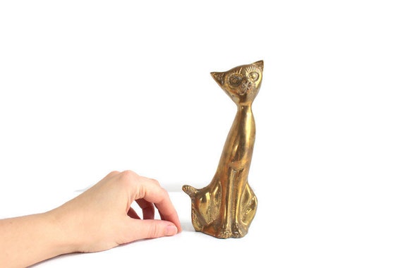 Chat En Laiton Figurine De Chat En Laiton Figurine De Chat Etsy