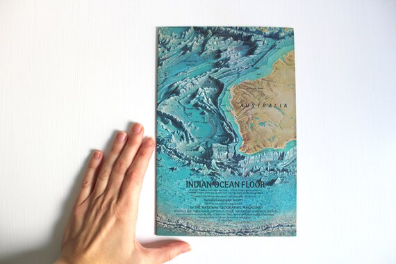 Vintage 1967 National Geographic Wall Map Of The Indian Ocean Etsy