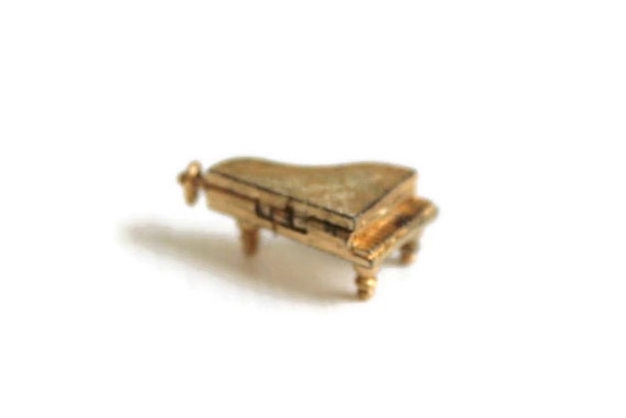 Piano Pendant, Piano Charm, Gold Piano Pendant, Go