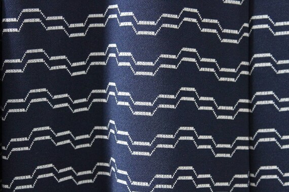 Navy Blue & Gray Patterned Dress, Geometric, Mod … - image 5