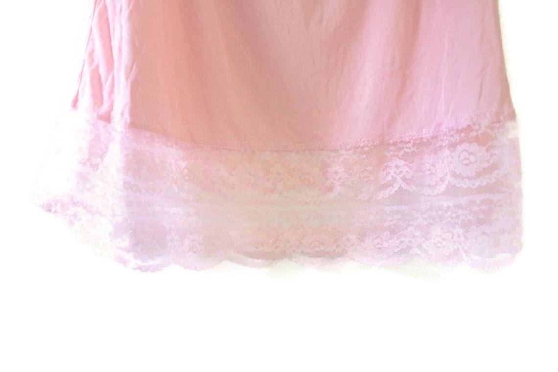 Vintage Slip Pink Slip Half Slip Pink Lace Slip Pink Half Etsy