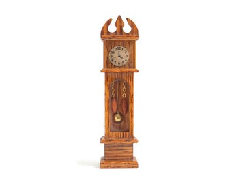 Dollhouse Grandfather Clock, Wood, 1:12, Vintage