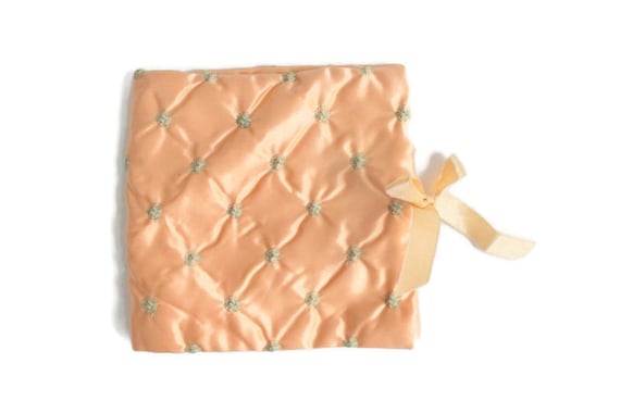 Vintage Lingerie Pouch, Lingerie Bag, Peach Linger
