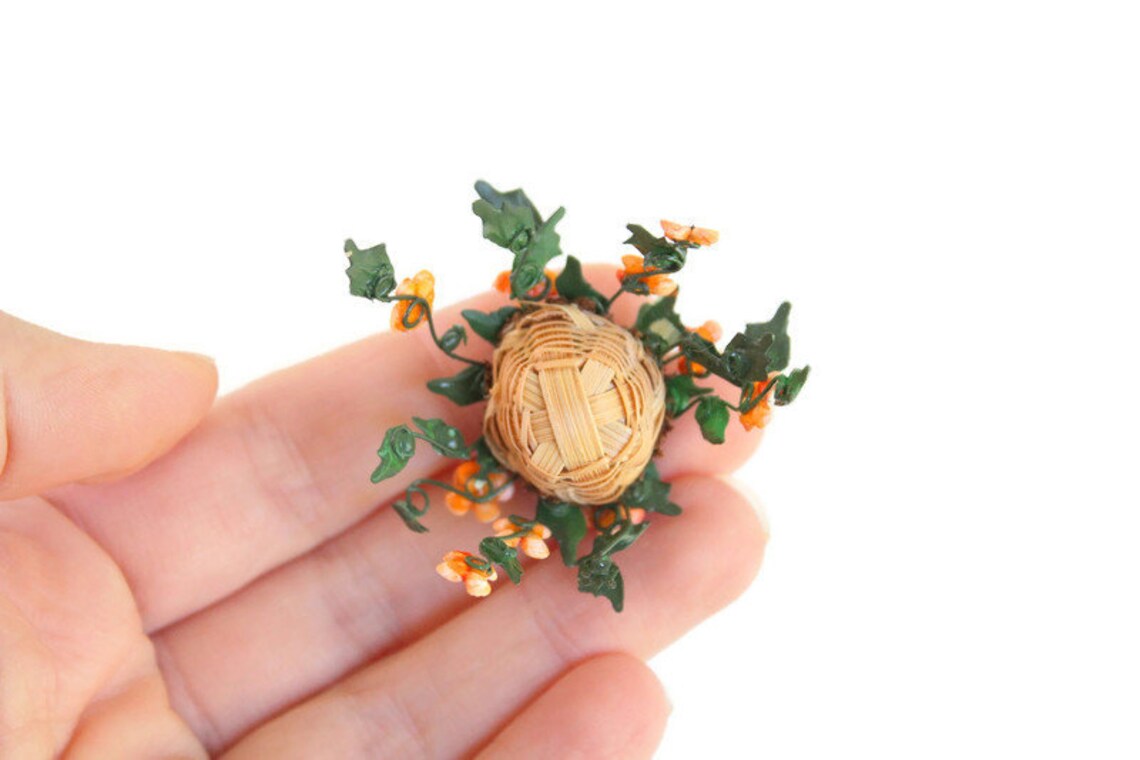 Dollhouse Hanging Basket Dollhouse Hanging Flowers Dollhouse Etsy