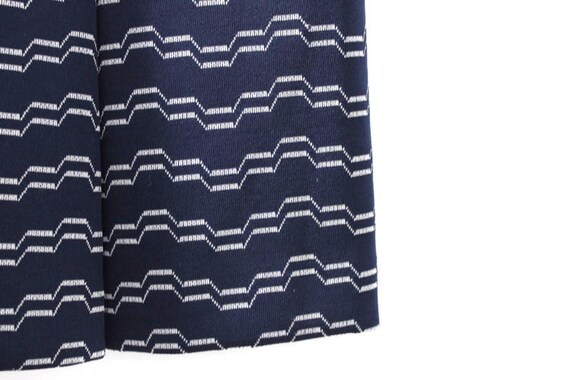 Navy Blue & Gray Patterned Dress, Geometric, Mod … - image 6