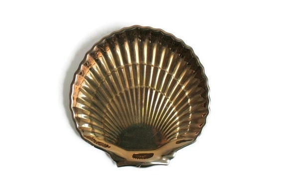 Brass Seashell Serving Tray or Trinket Dish, Vintage -  Canada