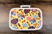 Small Mod Print Suitcase or Luggage, Vintage 