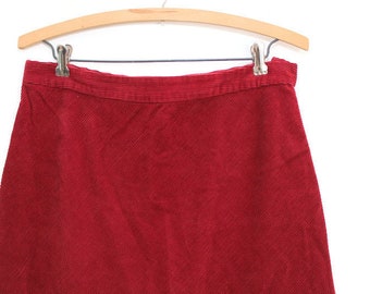 Red Corduroy Midi Skirt from The GAP, A-Line, Size 8, Vintage