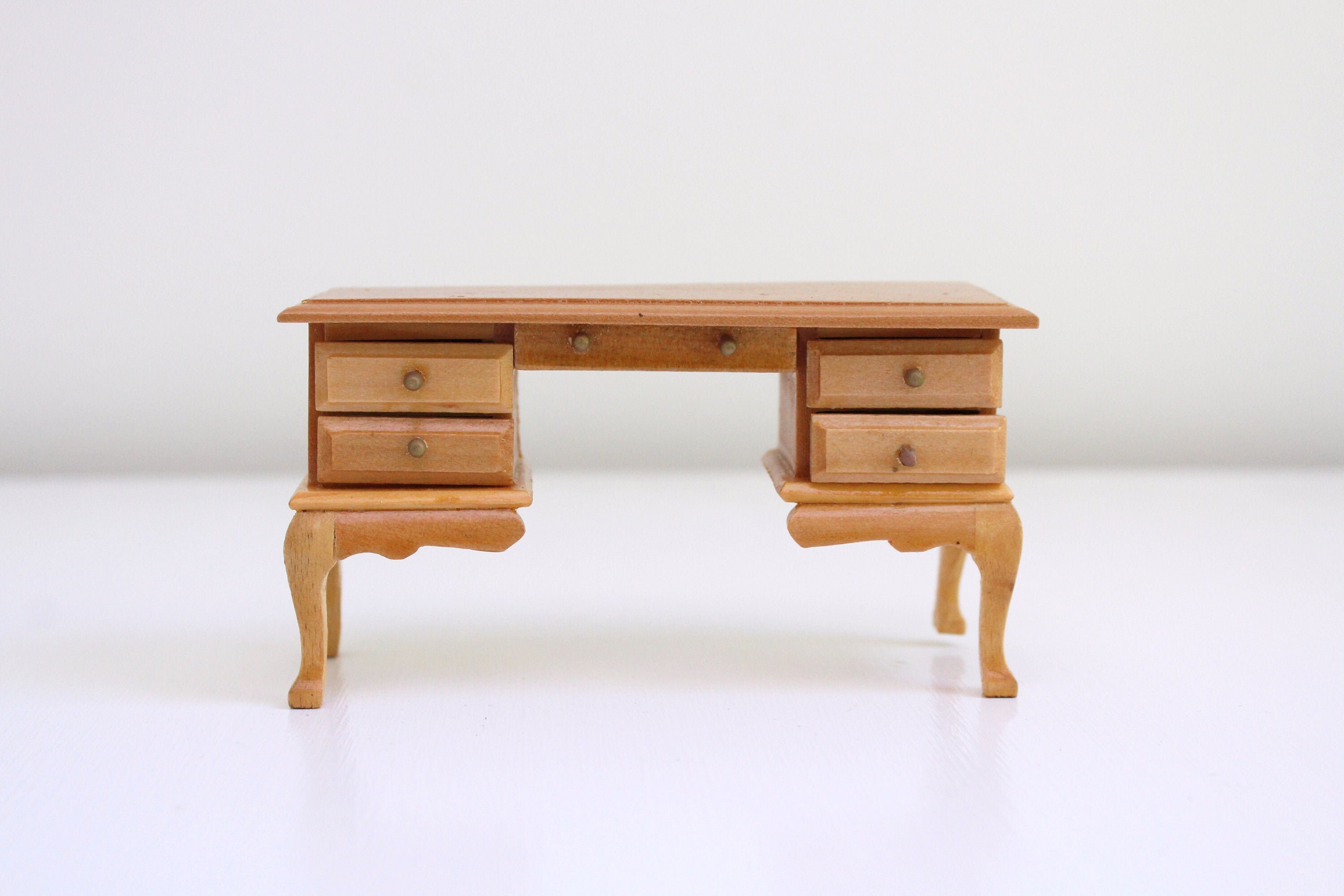 Dollhouse Desk Miniature Oak Writing Office