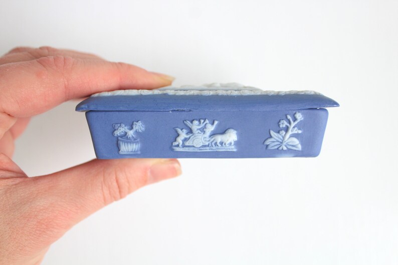 Porcelain Gift Box Wedgwood Style Box Blue Trinket Box Wedgwood Style Trinket Box Tiny Box Trinket Box Blue Gift Box Blue Jewelry Box