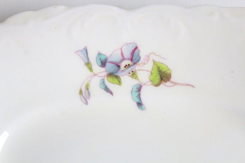 Morning Glory Plate White Plate Morning Glory Floral Plate Blue Morning Glory Blue Floral Plate Vintage Plate Blue /& White Plate