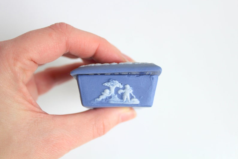 Porcelain Gift Box Wedgwood Style Box Blue Trinket Box Wedgwood Style Trinket Box Tiny Box Trinket Box Blue Gift Box Blue Jewelry Box