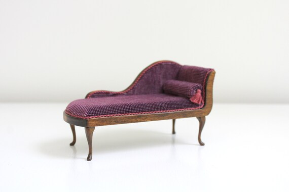 Purple Dollhouse Chaise Purple Miniature Chaise Dollhouse Etsy