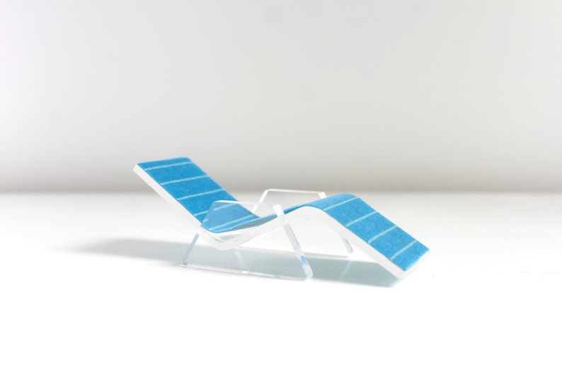 Miniature Clear Acrylic Lounge Chair Miniature Lounge Chair Dollhouse Lounge Chair Miniature Pool Lounge Dollhouse Pool Lounge Acrylic