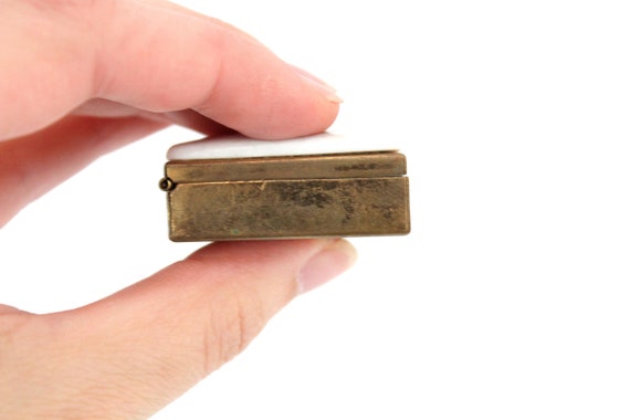 Limoges Fragonard Divided Pill Box or Case, Brass… - image 5