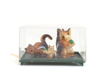 Miniature Chipmunk Family Figurines, Vintage
