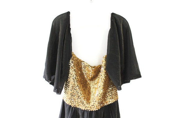 Black & Gold Dress, Black Maxi Dress, Gold Dress,