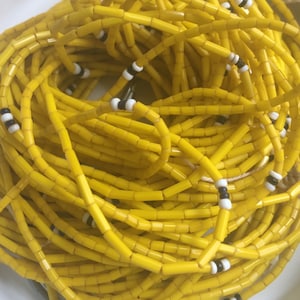Yellow Bugle 2-6mm - Vintage Venetian Glass Seed Beads