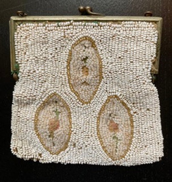 Antique Beaded French Evening Bag - image 1