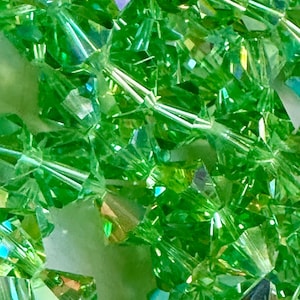 Peridot Green AB Bi-Cone 10mm - Swarovski Crystal Vintage Beads