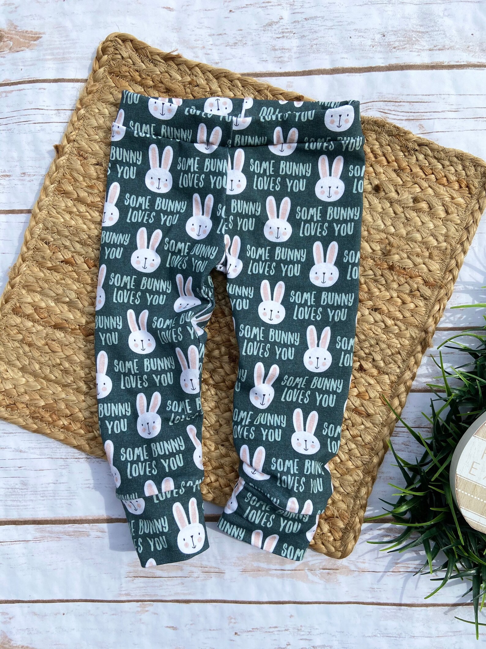 Easter Leggings // Some Bunny Loves Me//baby and Toddler Etsy