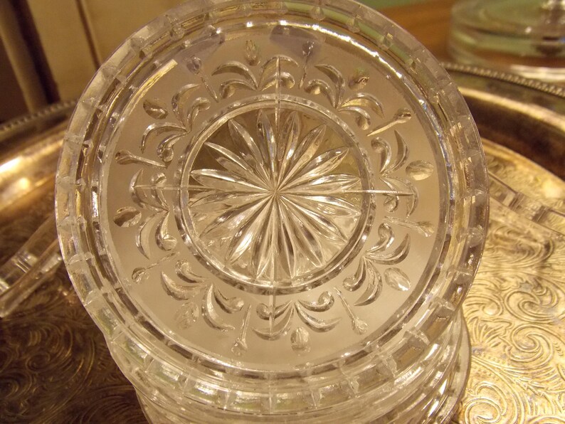 CUT GLASS Coasters Set of 4 Serving Ware Glass Coasters and Etsy