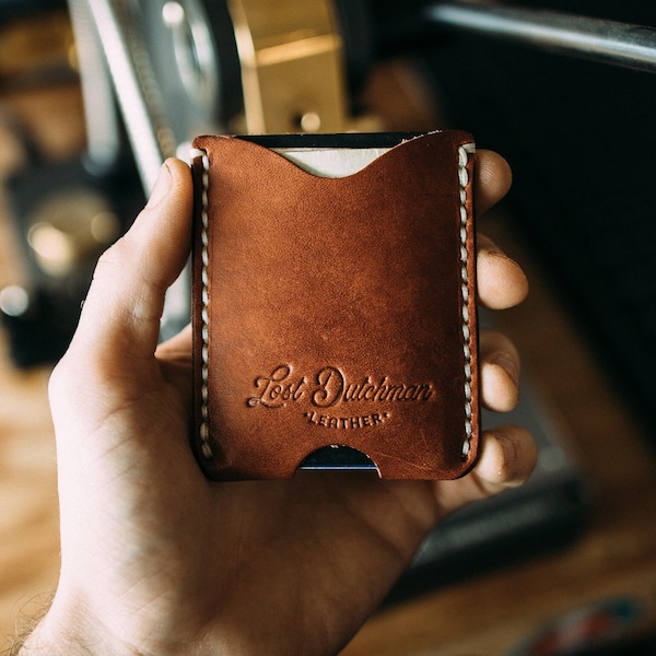 The Roland - Leather Card Holder Leather Card Sleeve Leather Slim Wallet Minimalistic Leather Wallet Men's Card Holder Natural Leather