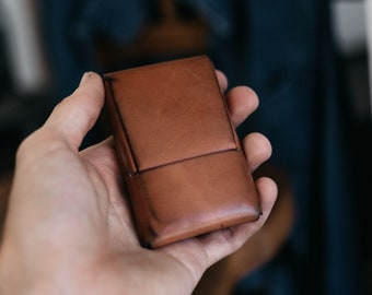 Mini Franklin - Portefeuille en cuir personnalisé Porte-cartes en cuir Portefeuille mince Portefeuille en cuir minimaliste Porte-cartes pour hommes Portefeuille pour femmes