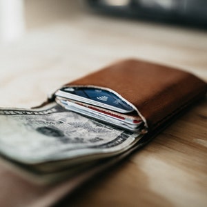 The Cash Finn Leather Bifold Wallet Minimalist Billfold Card Holder Slim Bifold Leather Card Wallet Personalized Mens Wallet Wallet image 10