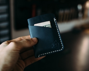 The Jackson - Leather Card Holder Leather Card Sleeve Leather Slim Wallet Minimalistic Leather Wallet Men's Woman's Card Holder Leather