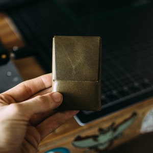 Mini Franklin - Leather Card Holder Leather Card Sleeve Leather Slim Wallet Minimalistic Leather Wallet Men's Card Holder Natural Leather