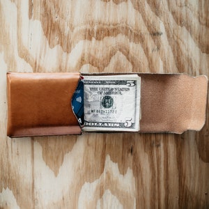 The Cash Finn Leather Bifold Wallet Minimalist Billfold Card Holder Slim Bifold Leather Card Wallet Personalized Mens Wallet Wallet image 2