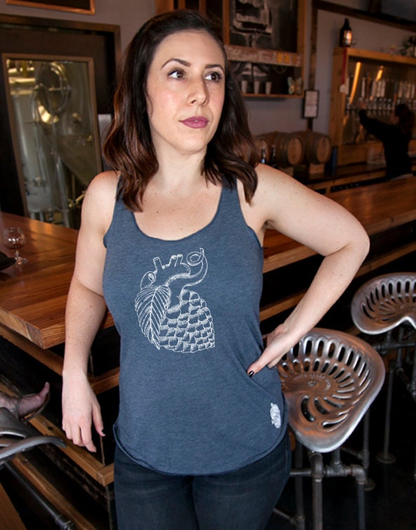Craft Beer shirt- Hop Heart- women's Racerback Tank, Cute Beer Gift, Beer Lover tank, Hops, Ladies Beer Shirt, Beer Tank, Valentines Gift