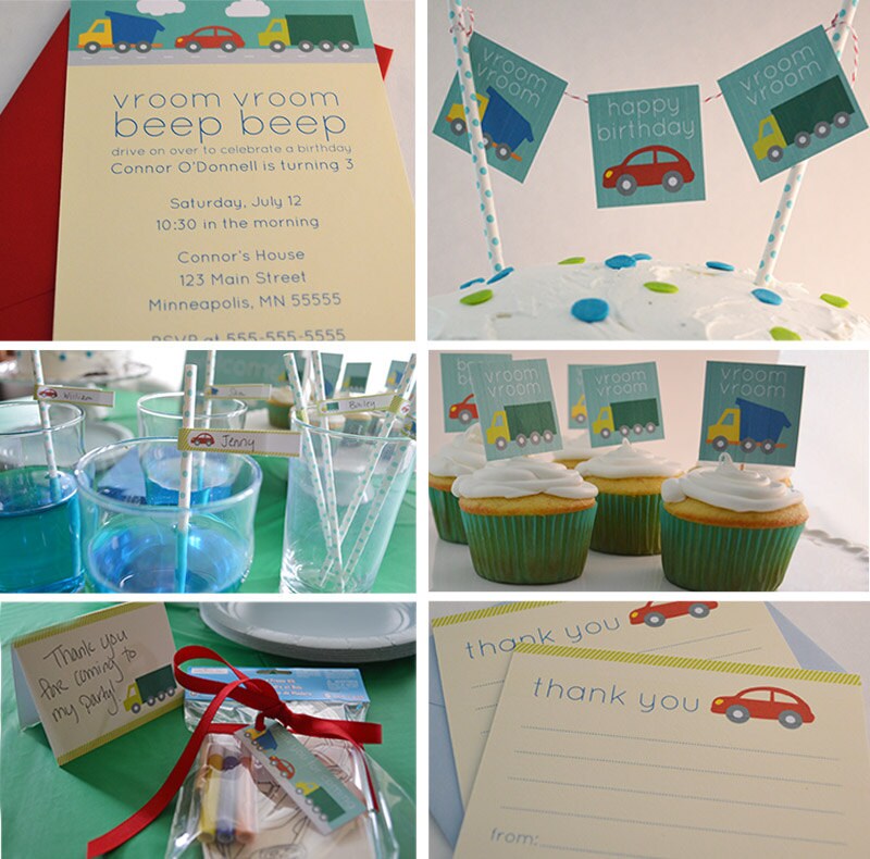 Customized Car and Truck Birthday Party Invitation and Etsy
