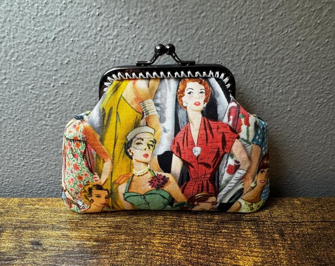 Vintage Ladies Print Coin Purse