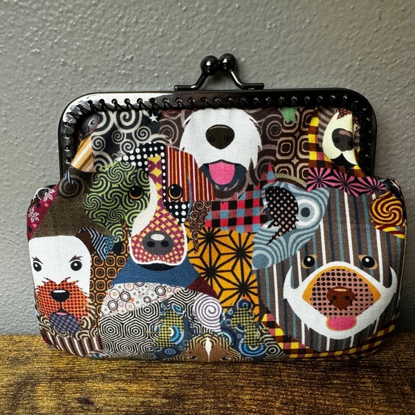 Large Patchwork puppies coin purse