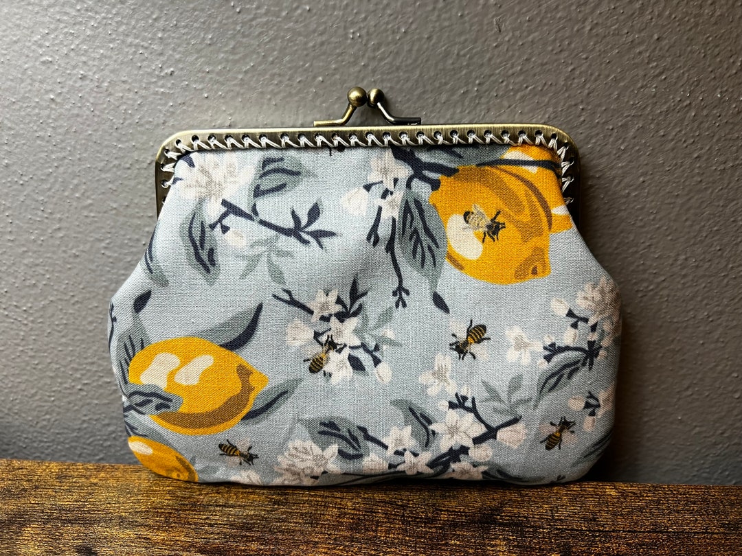 Large Lemons and Bees Coin Purse Etsy
