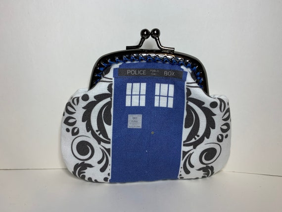 Details about / Doctor Who TARDIS Crossbody Purse Bag Coin Purse Black and white