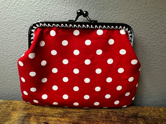 Red polka dot purse hot sale