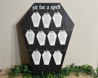 Halloween Wedding Sign / Coffin Wedding Sign / Wood Sign / Seating Chart Sign / Wedding Decor / Halloween Wedding