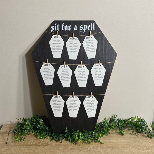 Halloween Wedding Sign / Coffin Wedding Sign / Wood Sign / Seating Chart Sign / Wedding Decor / Halloween Wedding