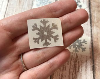 Snowflake Frozen Winter Vinyl Decal Car Laptop Wine Glass Sticker
