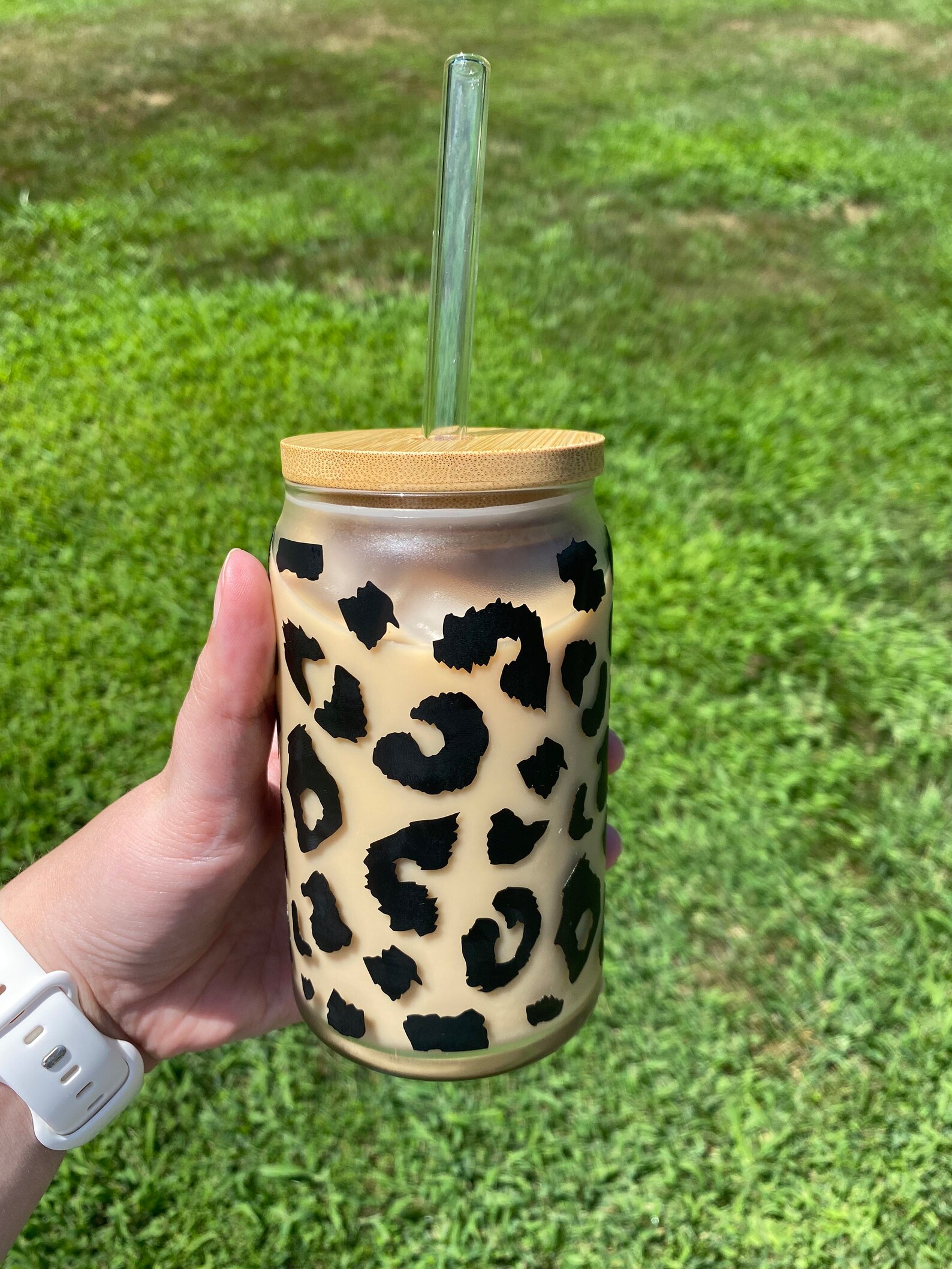 Leopard Print Cup, 16oz Glass Cup, Leopard Print Glass, Beer Glass Cans ...