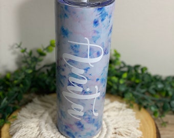 20oz Tye Dye Skinny Stainless Steel Tumbler Comes with Straw