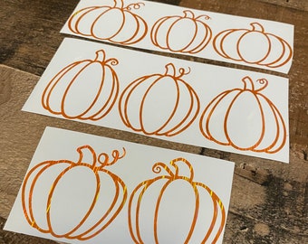 Set of 8 Pumpkin Decal / Pumpkin Sticker / Pumpkin Vinyl Decal / Fall Decal / Halloween Decal / Fall Sticker