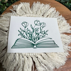 Book Lover sticker / Book decal / Book sticker / Floral Book Decal / Book Decals for Cars / Car decal / Gift for book lovers