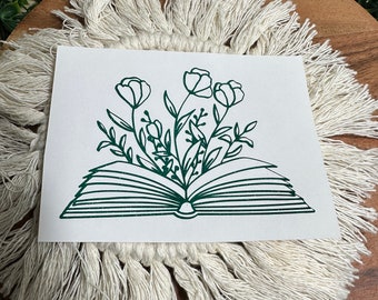 Book Lover sticker / Book decal / Book sticker / Floral Book Decal / Book Decals for Cars / Car decal / Gift for book lovers