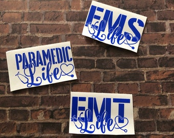 EMS EMT PARAMEDIC Vinyl Decal Car Laptop Wine Glass Sticker